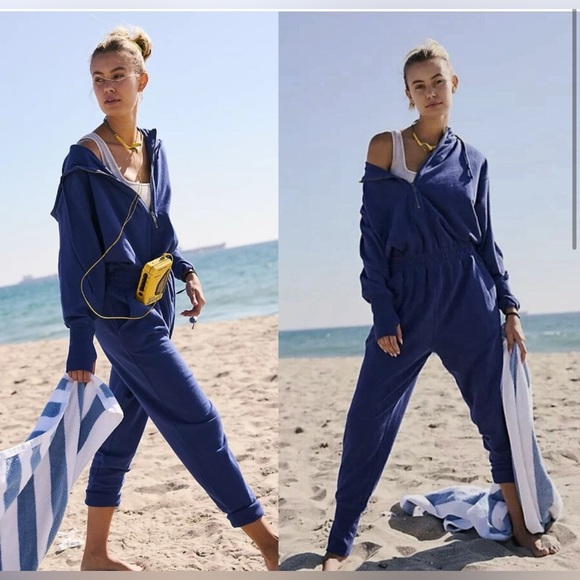 NWT Free People Movement Training Day Jumpsuit - Small - l Blue Indigo - Picture 11 of 11